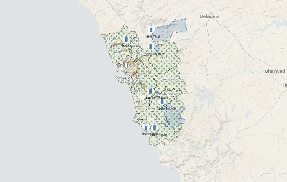 The Goenche map answering "Water in store"