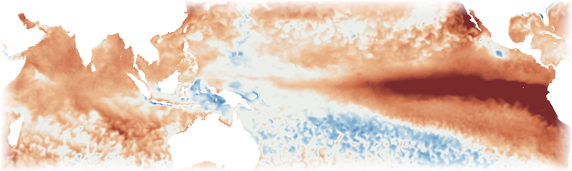 The tropical Indian and Pacific oceans, 17 October to 23 October 2026: the central Pacific is 3.5 degrees warmer than normal.