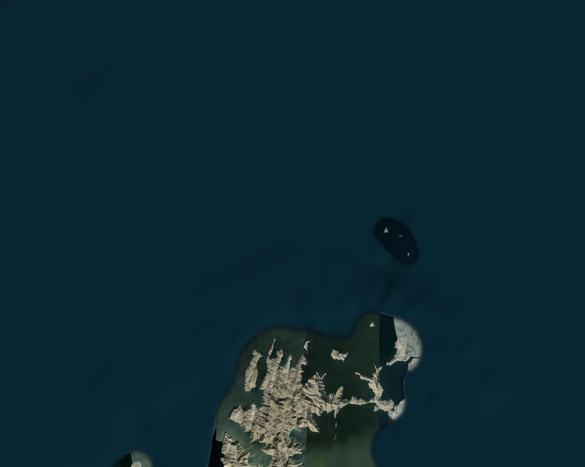 Optical satellite view of the same frame, Strait of Hormuz, for orientation